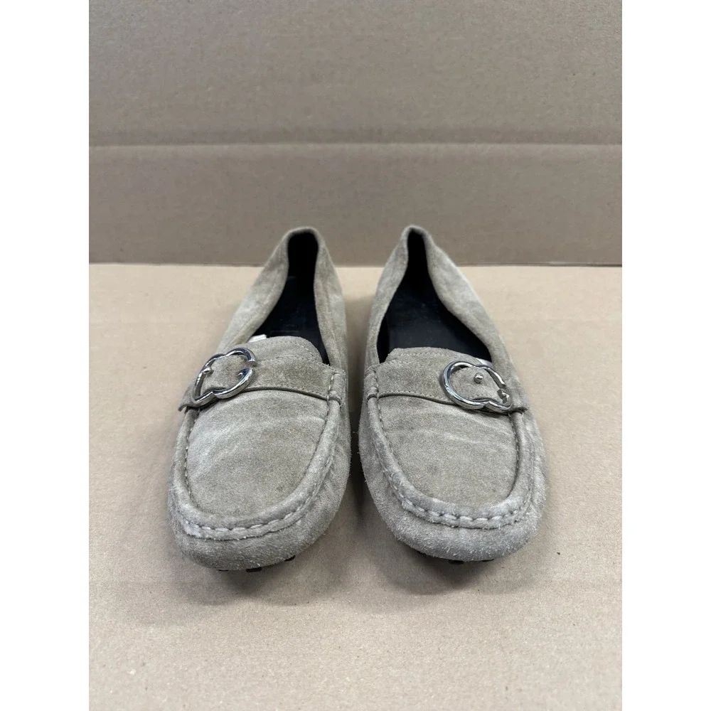 Gucci Sachalian Driving Loafers Sport Khaki Shoes size 38.5‎ Suede Leather